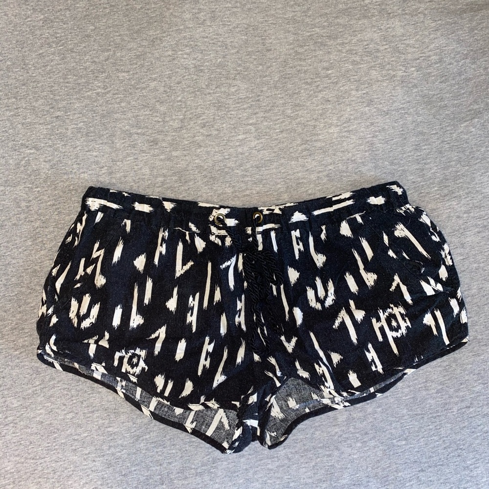 Black Printed Beach Shorts